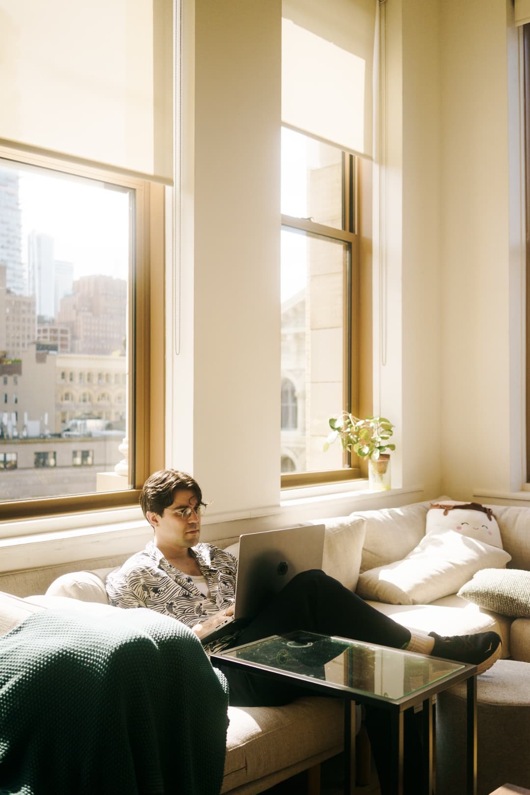 Sun-filled couch corner