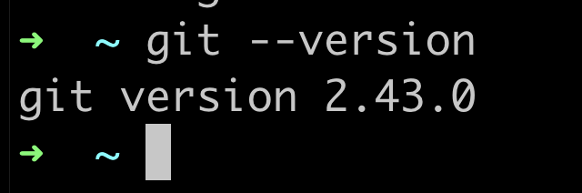 screenshot of git version output